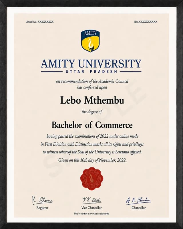 Sample Certificate